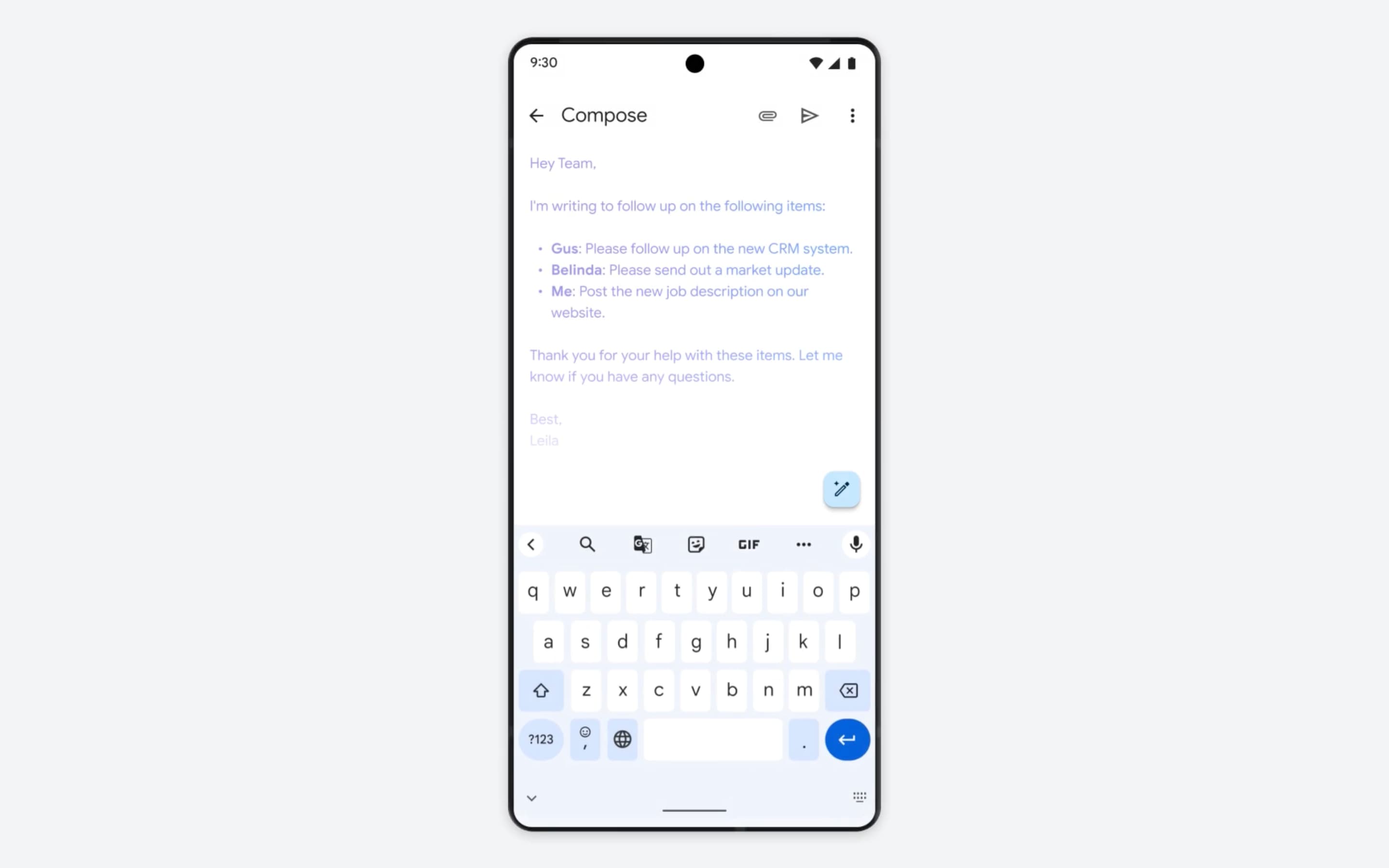Gmail Docs AI testing
