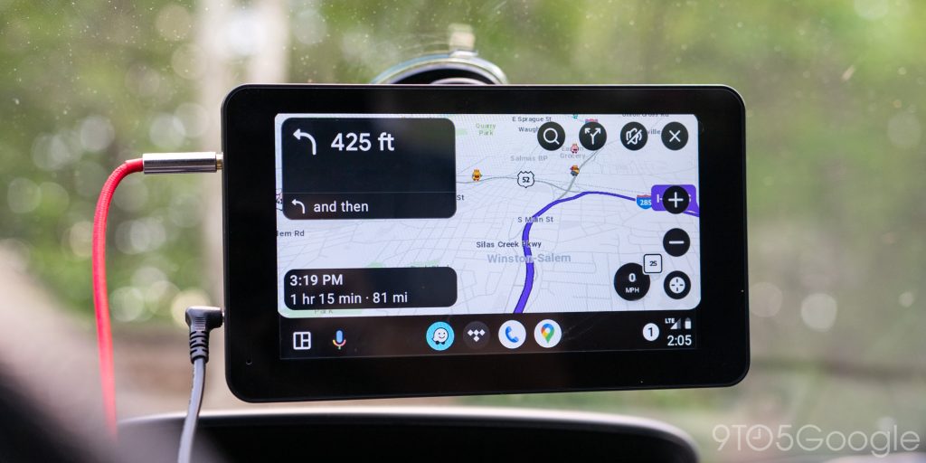 waze android auto dashboard view