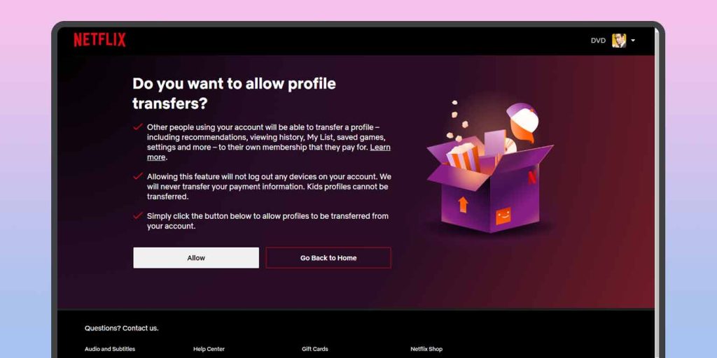 transfer a profile netflix