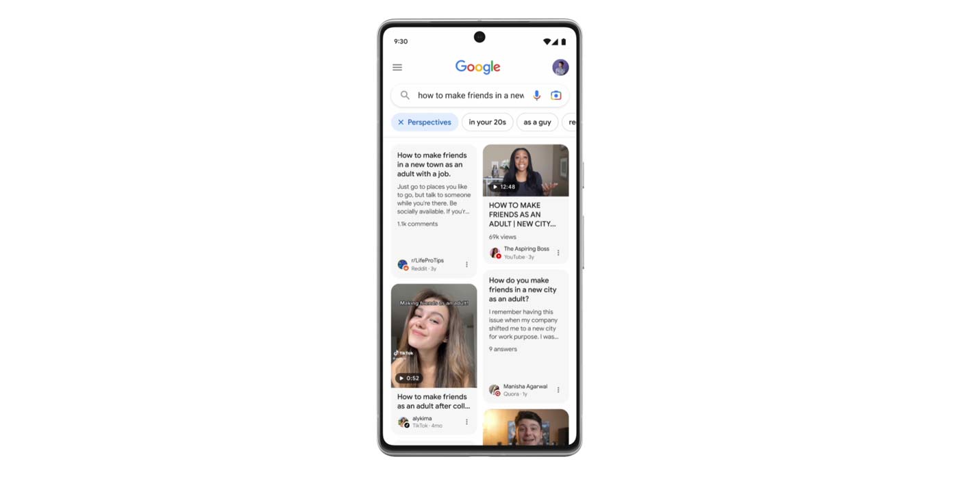 Google search perspective