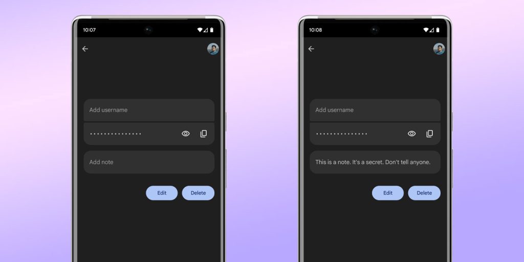 chrome notes password manager
