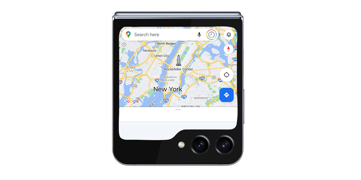 galaxy z flip 5 google maps mockup