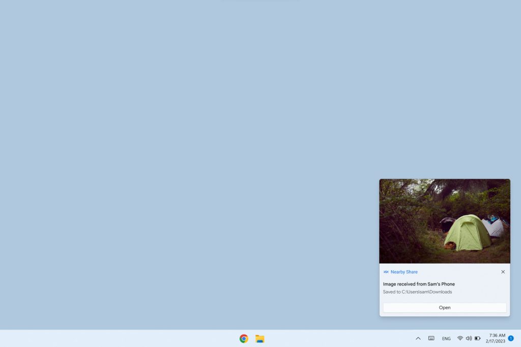 Nearby Share Windows launch