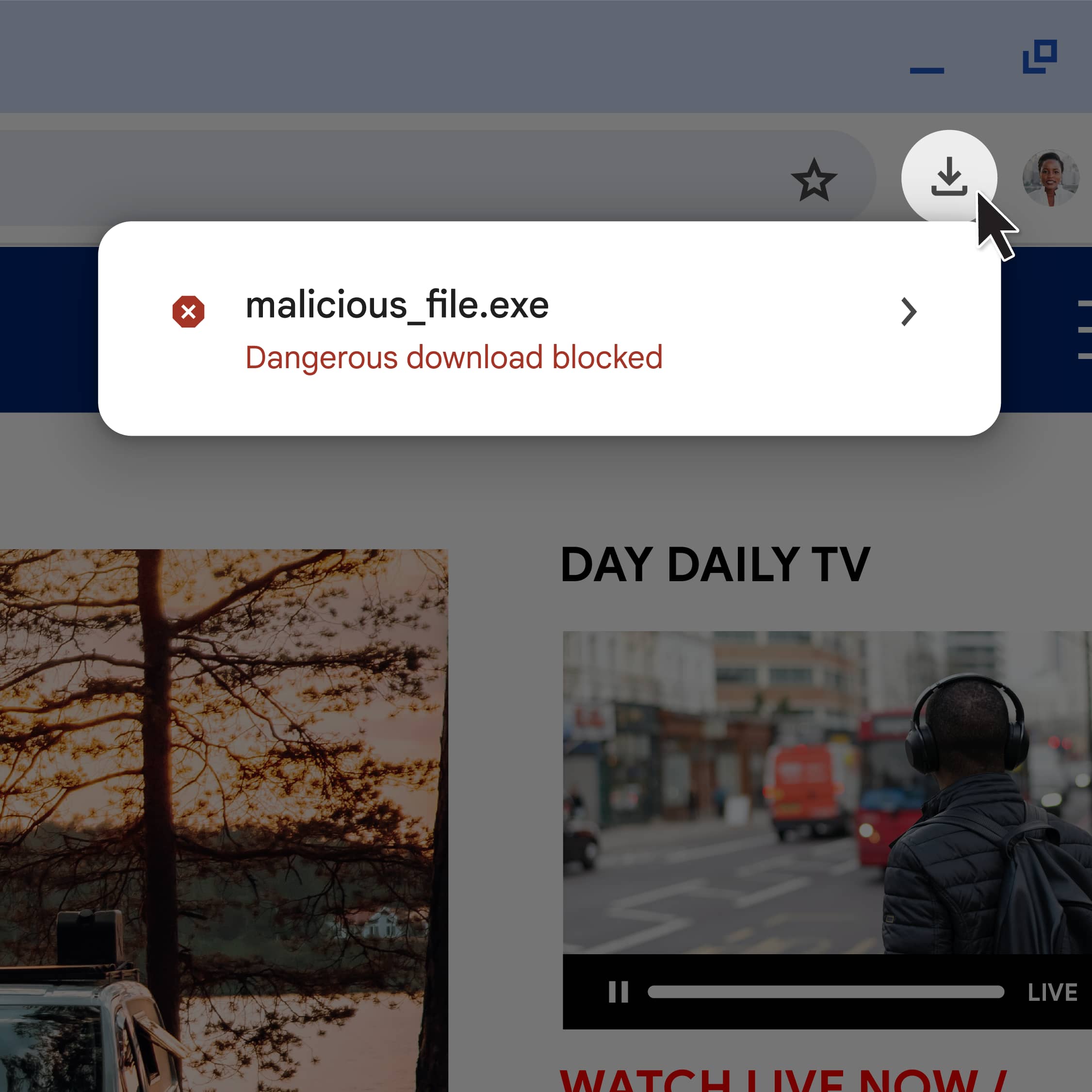 Chrome download tray