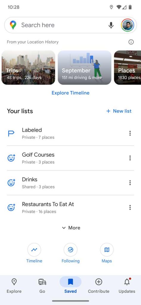 google maps emoji saved palces