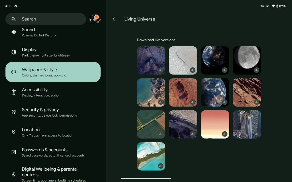 Pixel Tablet live wallpapers