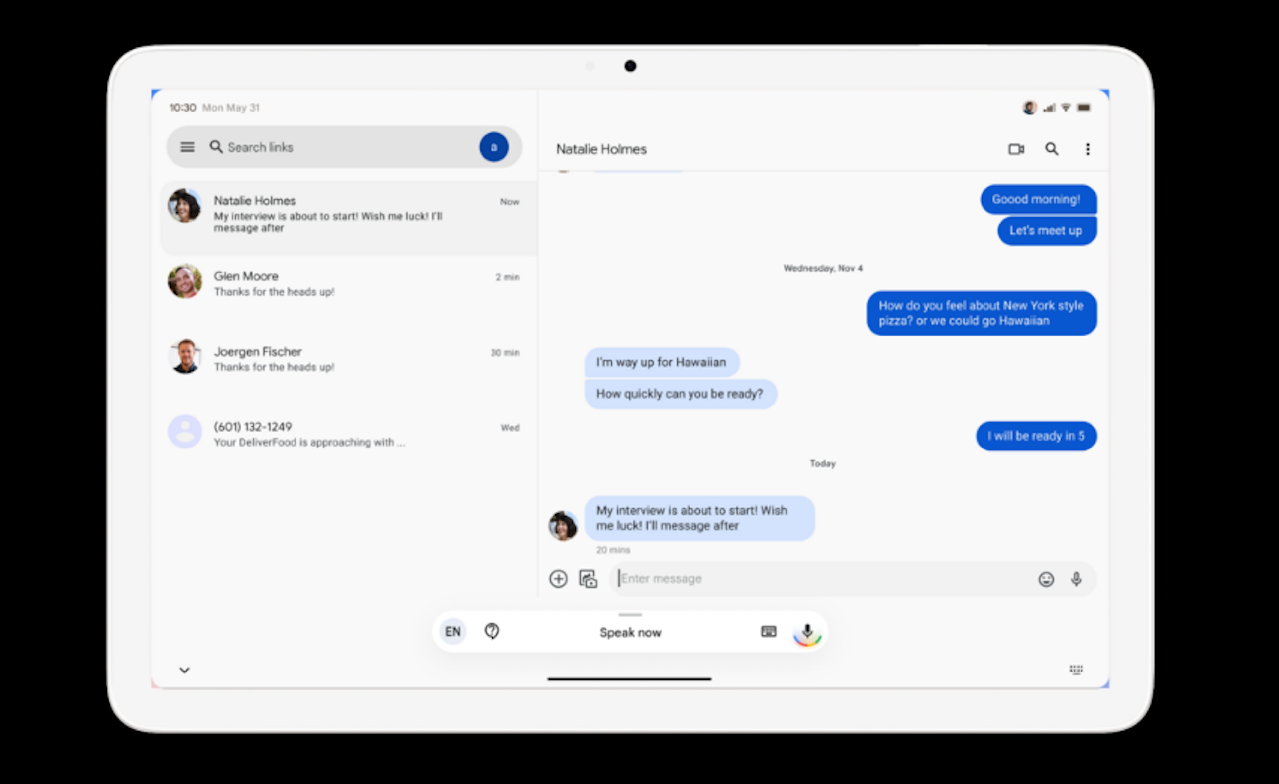 Gboard voice typing toolbar