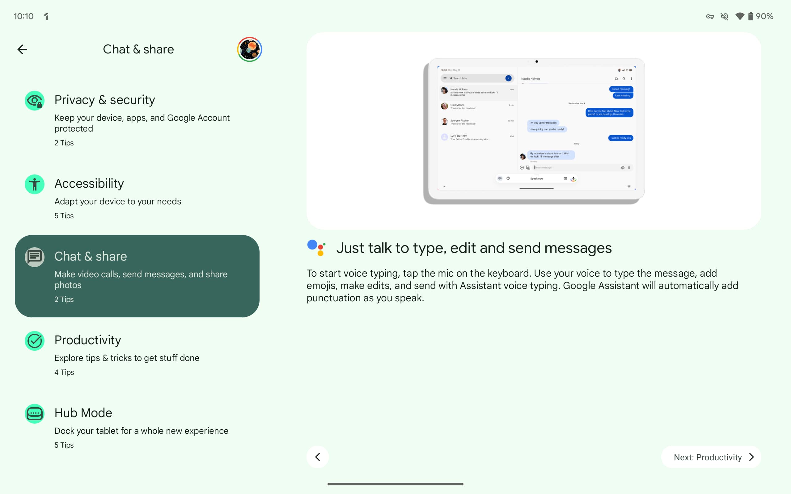 Gboard voice typing toolbar