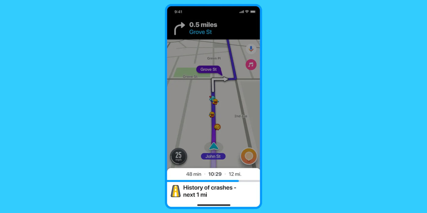 waze crash history
