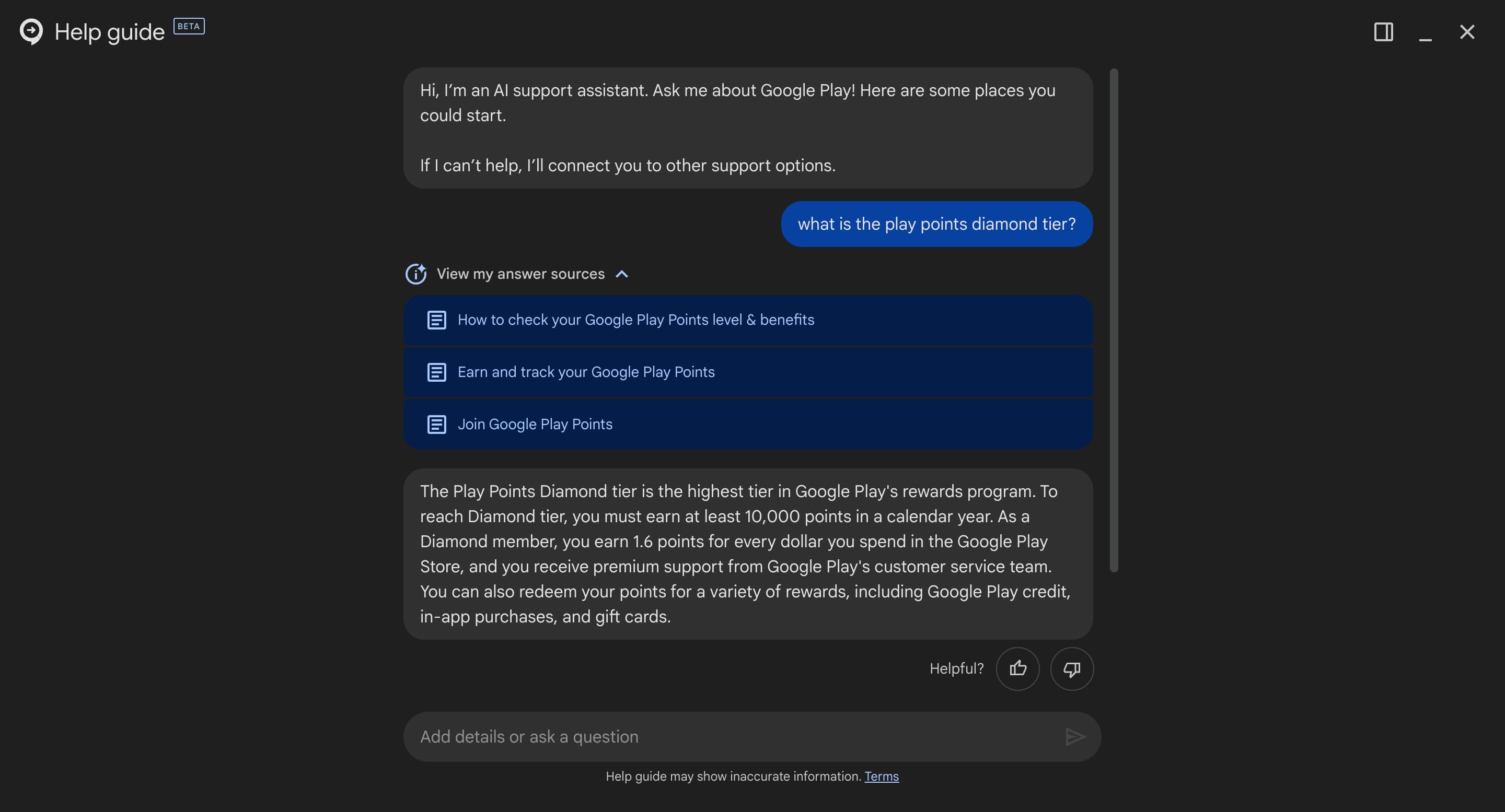 Google AI support assistant