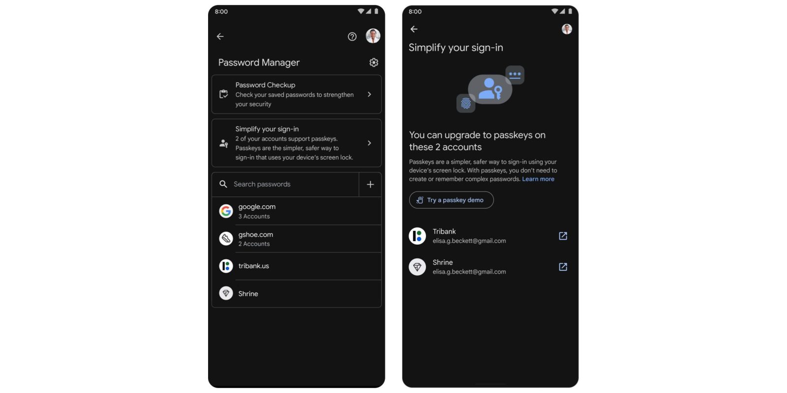 Google Pixel passkey upgrade