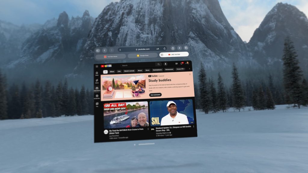 YouTube Vision Pro
