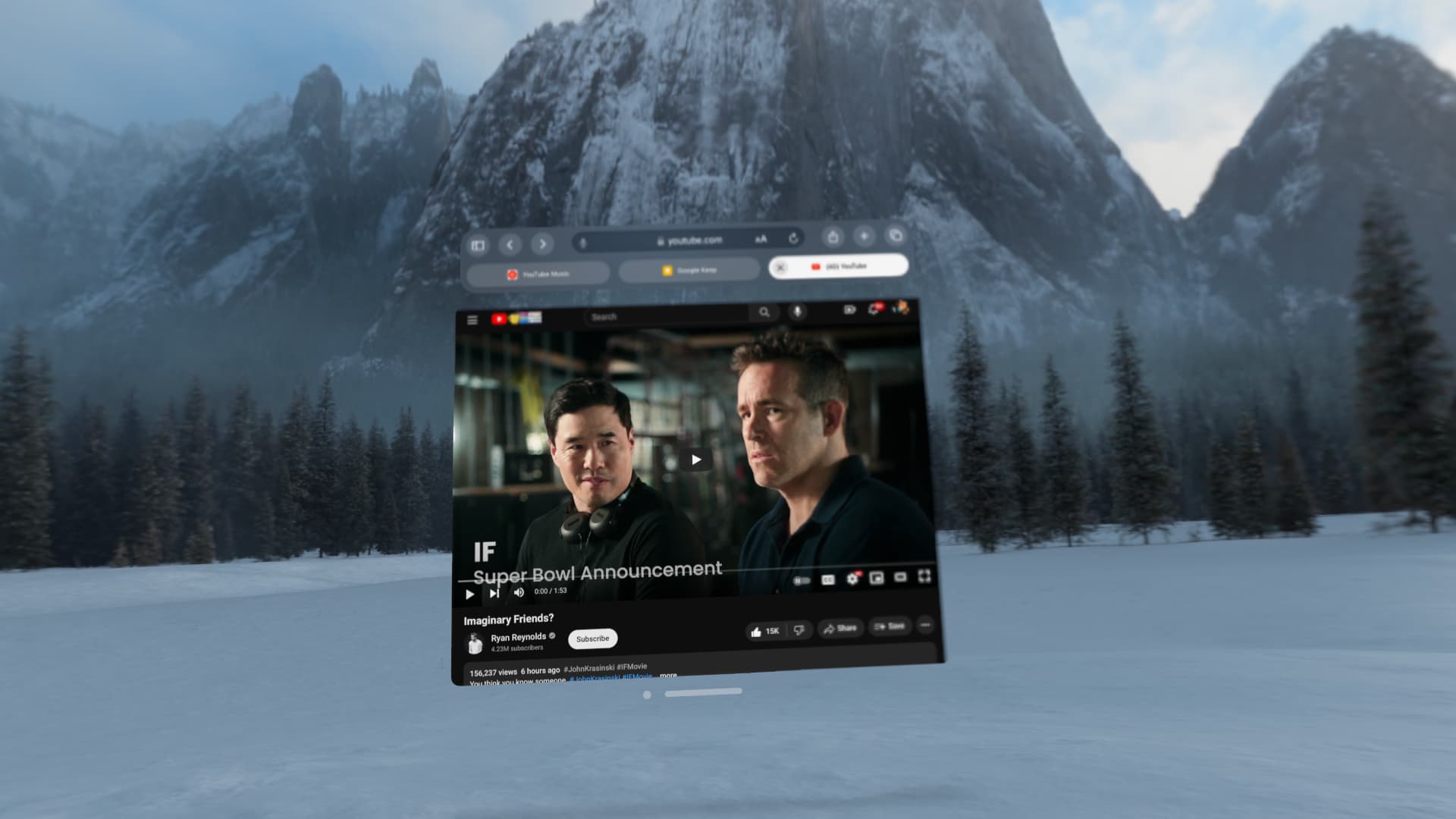 YouTube Vision Pro 