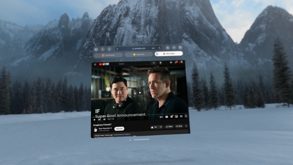 YouTube Vision Pro