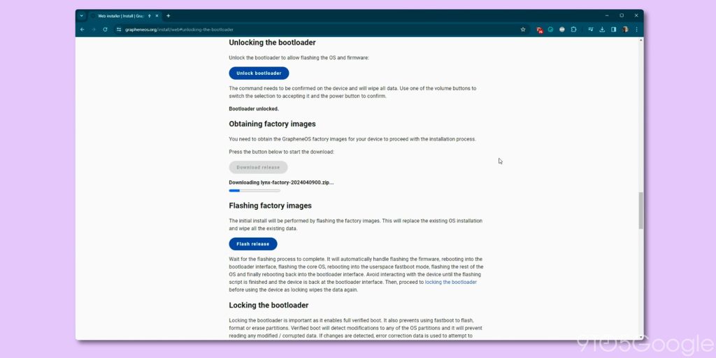 grapheneos web installer