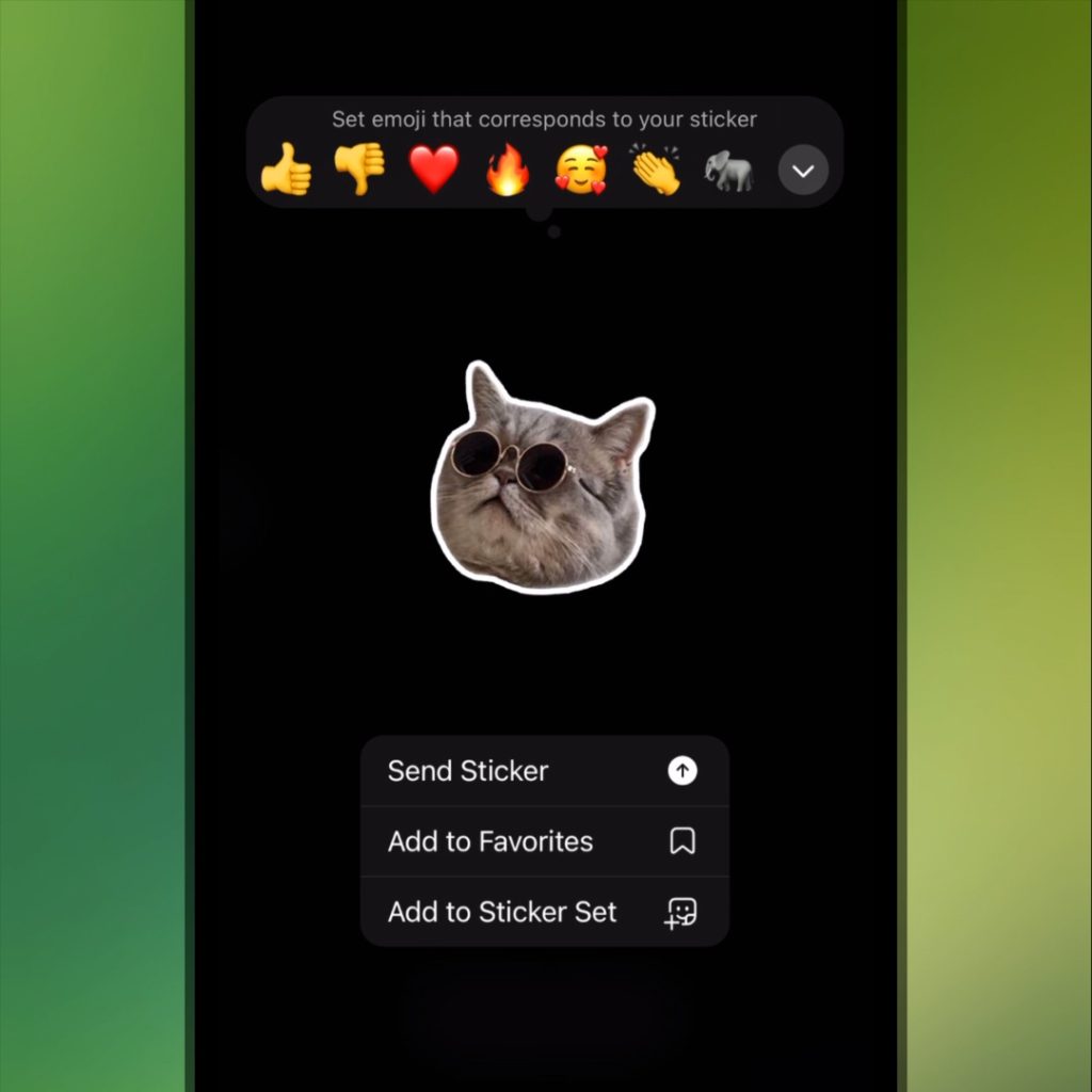Telegram 10.11 custom sticker editor