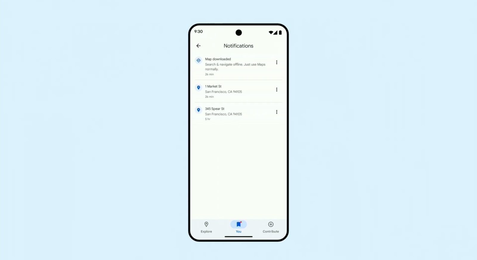 new Google Maps bottom bar