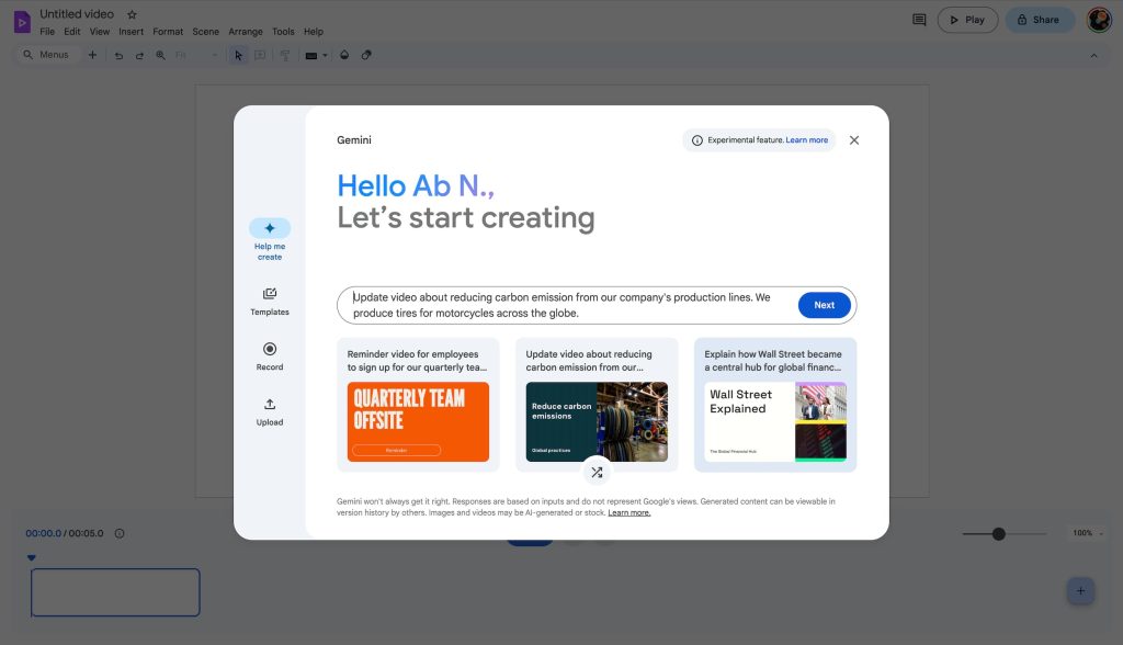 Google Vids Workspace