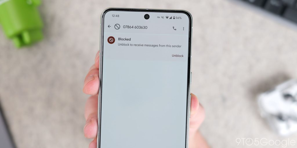 Google Messages spam filtering