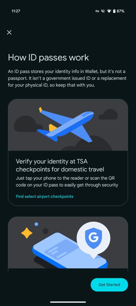 Google Wallet passport ID