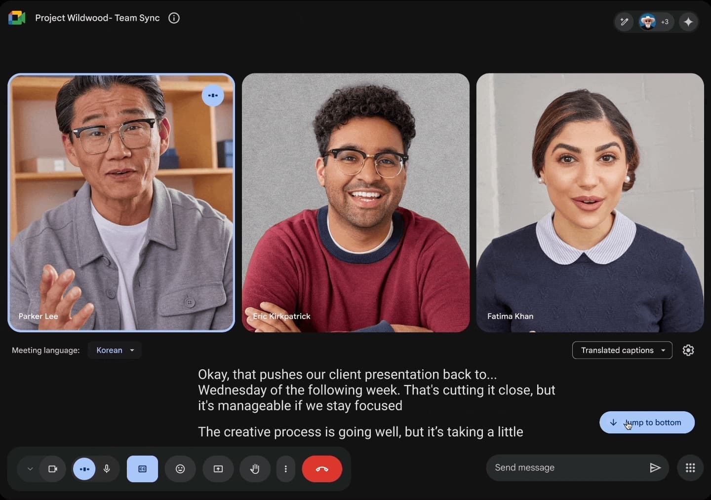 Google Meet captions history