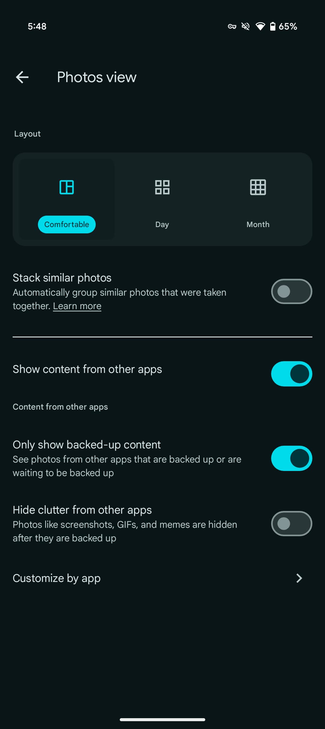 Google Photos grid customizations