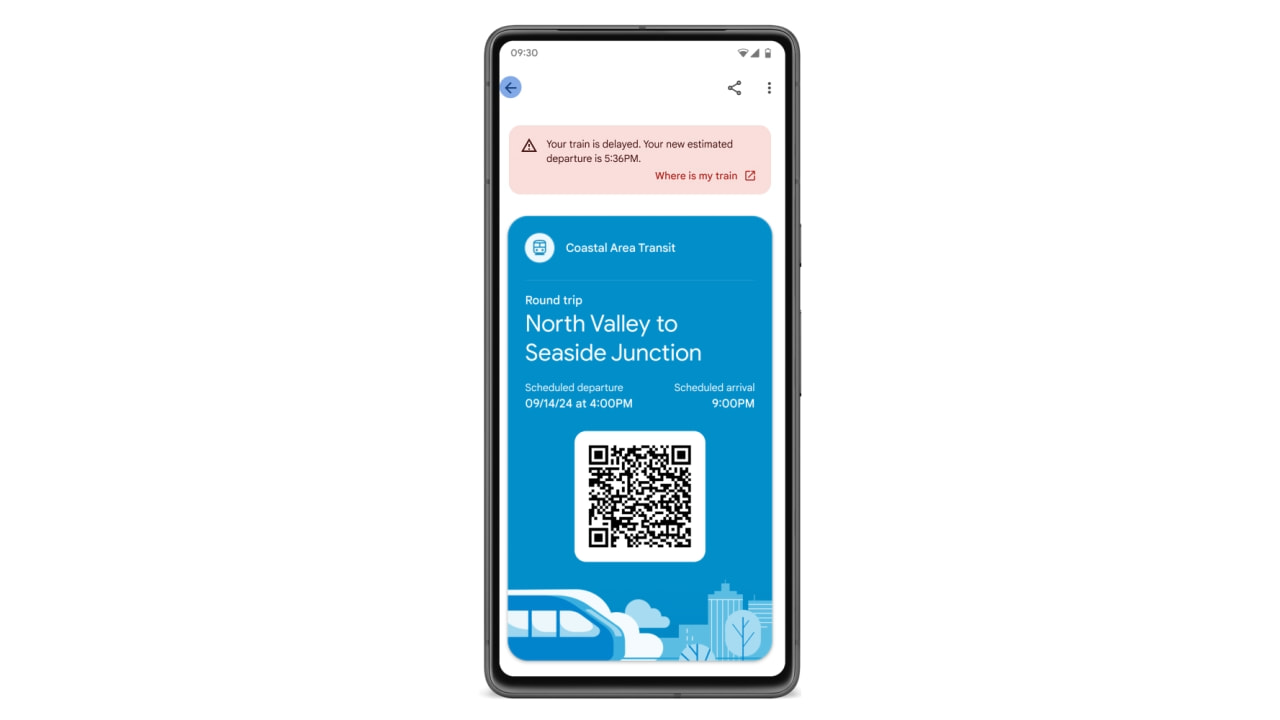 Google Wallet train status