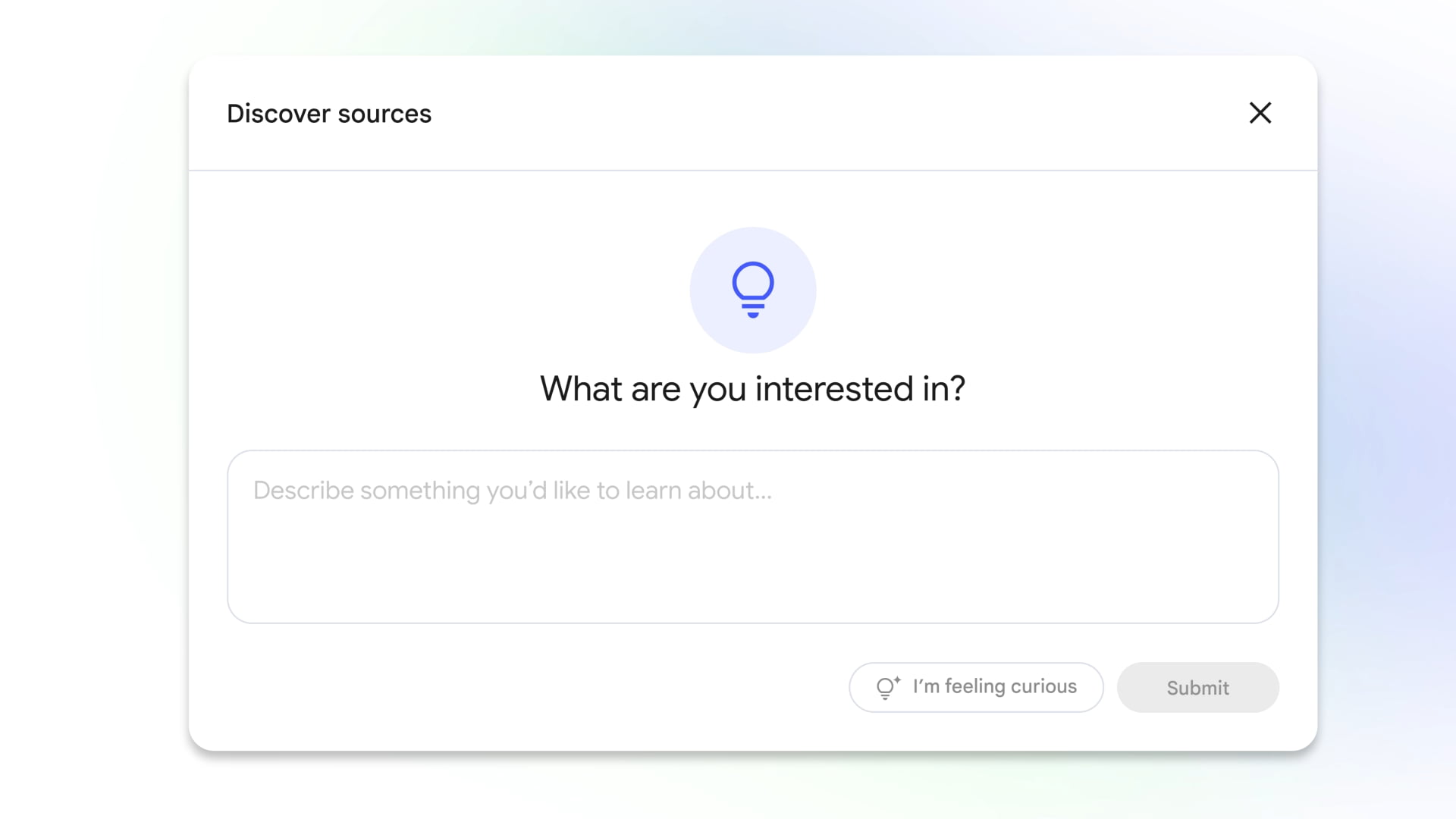NotebookLM Discover sources