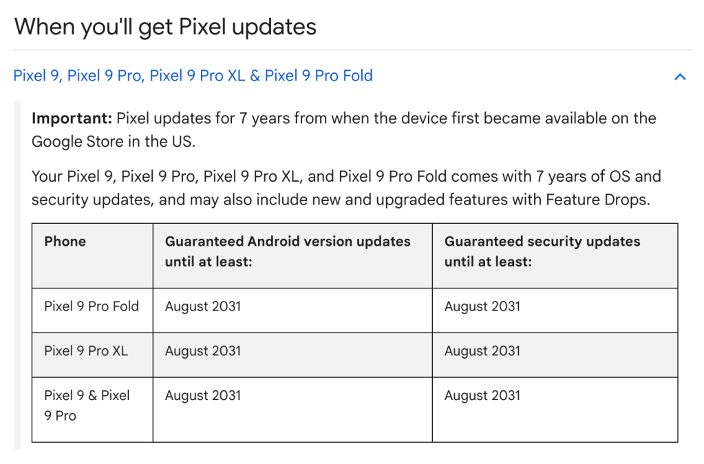 pixel support date