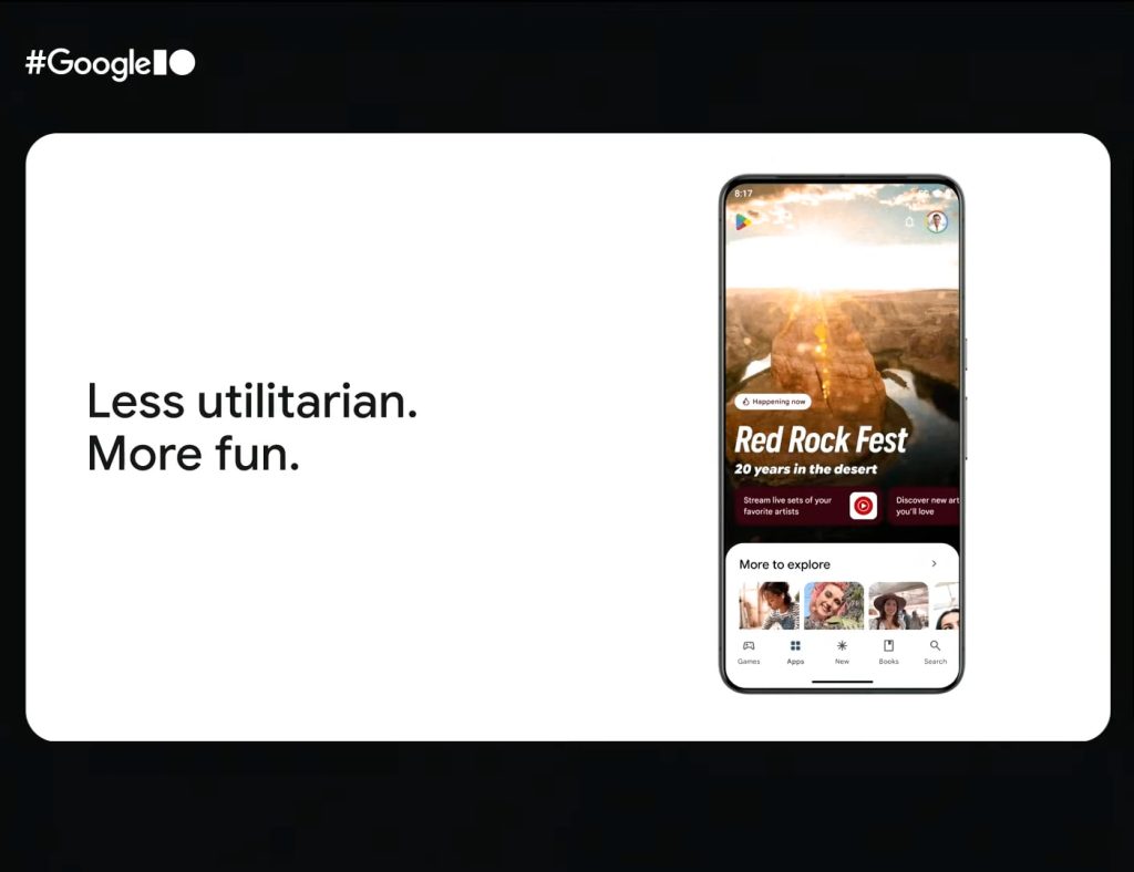 Google Play fun redesign