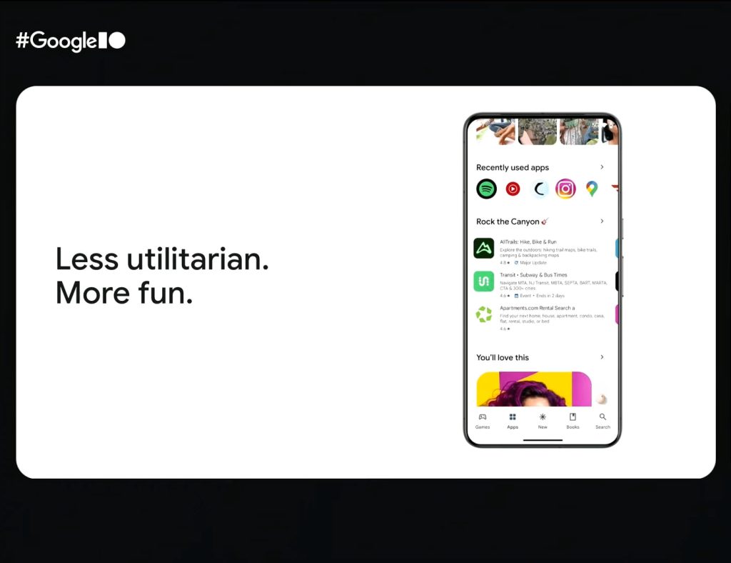 Google Play fun redesign