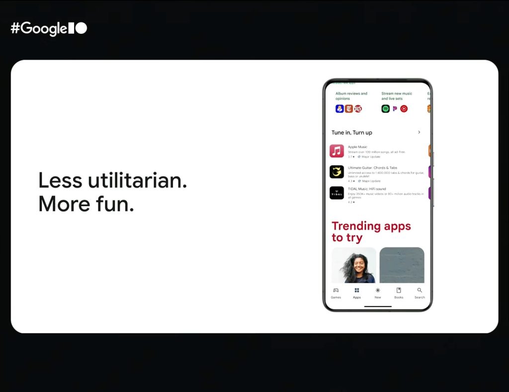 Google Play fun redesign
