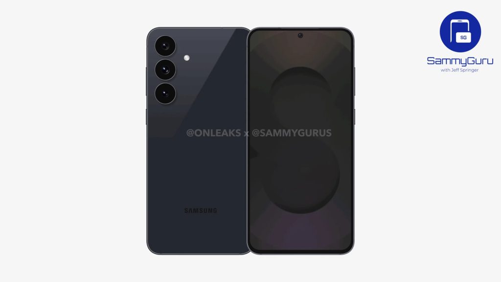 Galaxy S25 FE renders showing the device from the front and back.