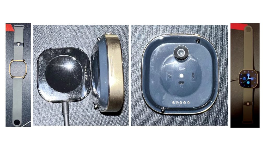 Leaked photos of the original Meta smartwatch prototype.