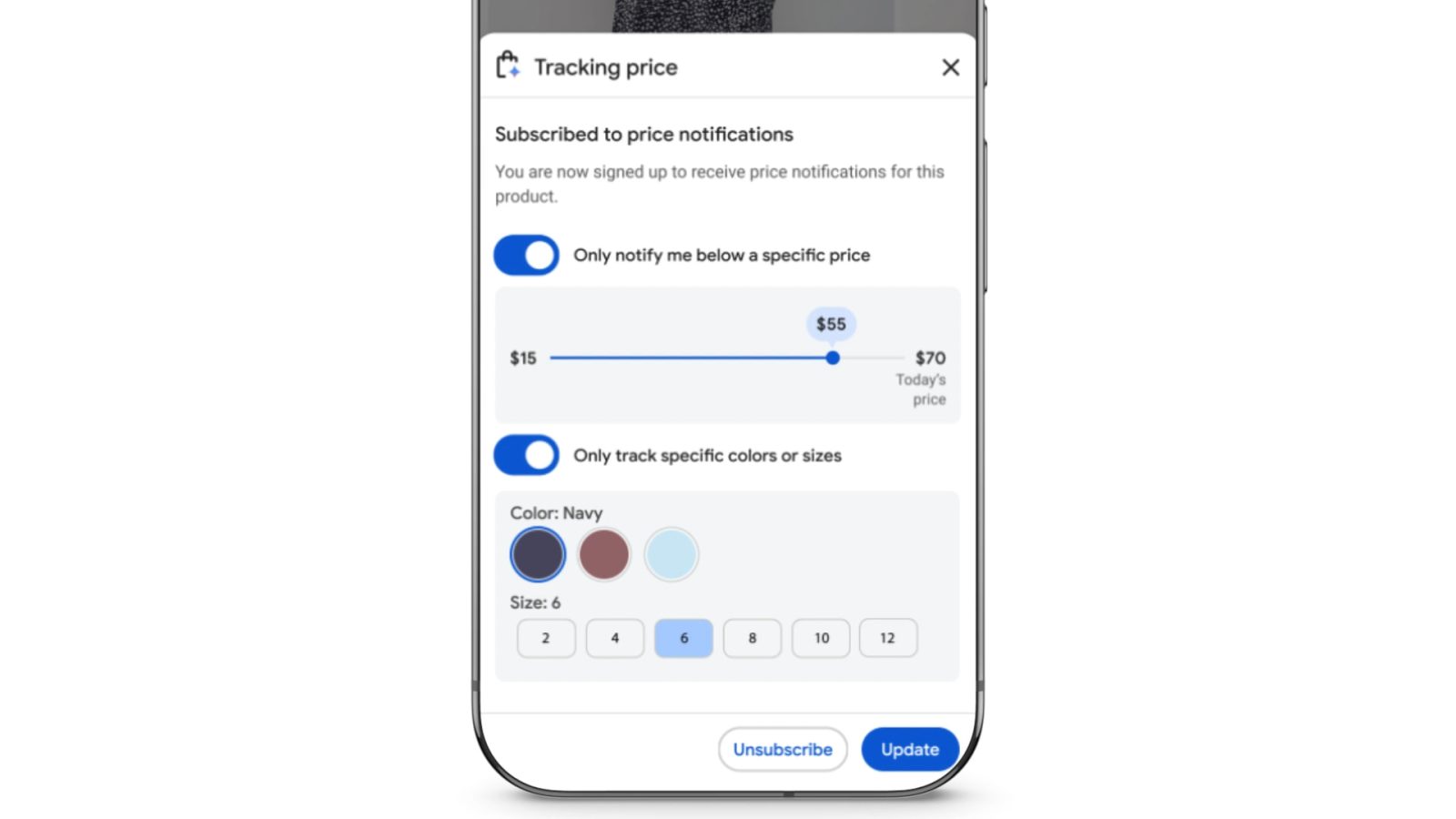 Google price tracking