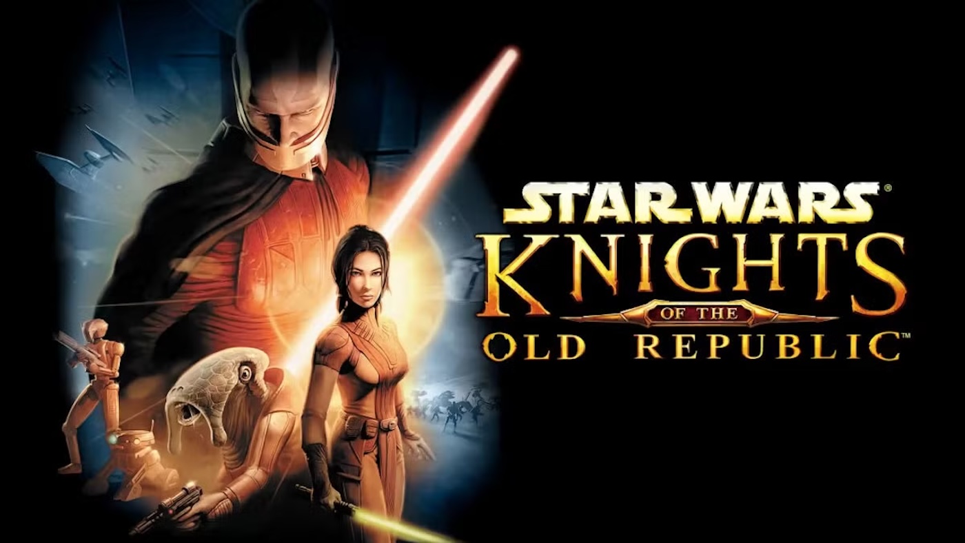 A video game poster with a woman and a man in a garment