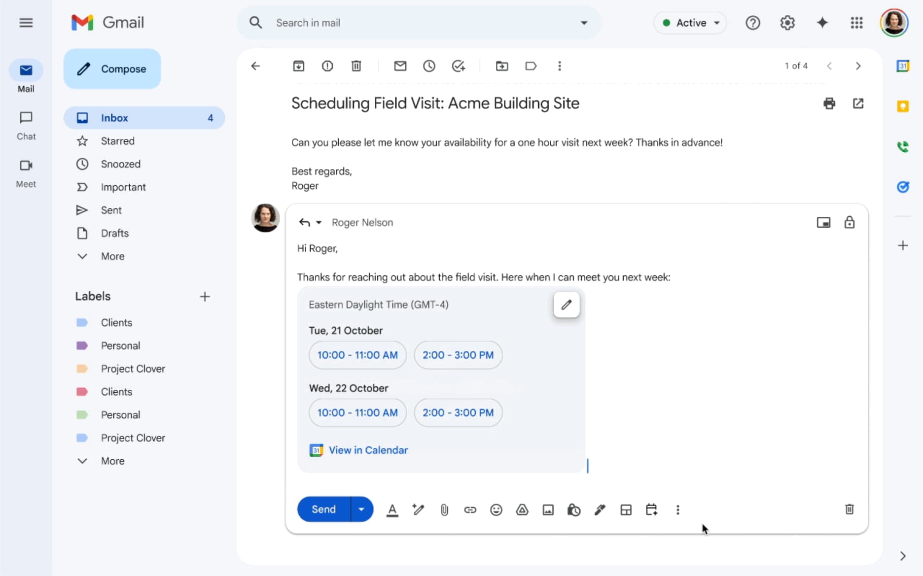 Gmail Calendar Gemini schedule
