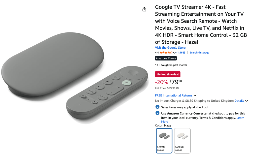 sale google tv streamer